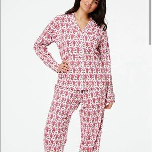 Roller Rabbit Pink Monkey Long Sleeve Polo Pajamas